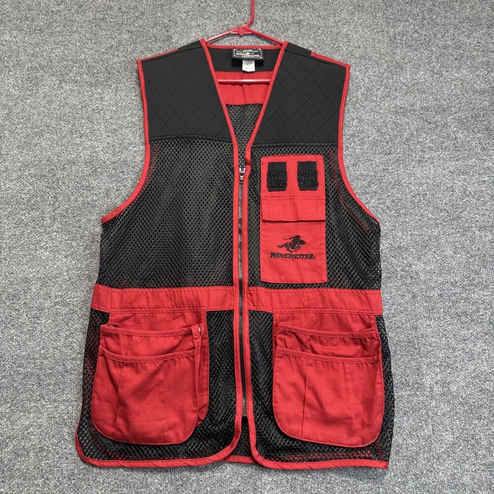 Winchester Rugged Sportsman Outdoors Mens L Red/Black Mesh  Hunting Vest